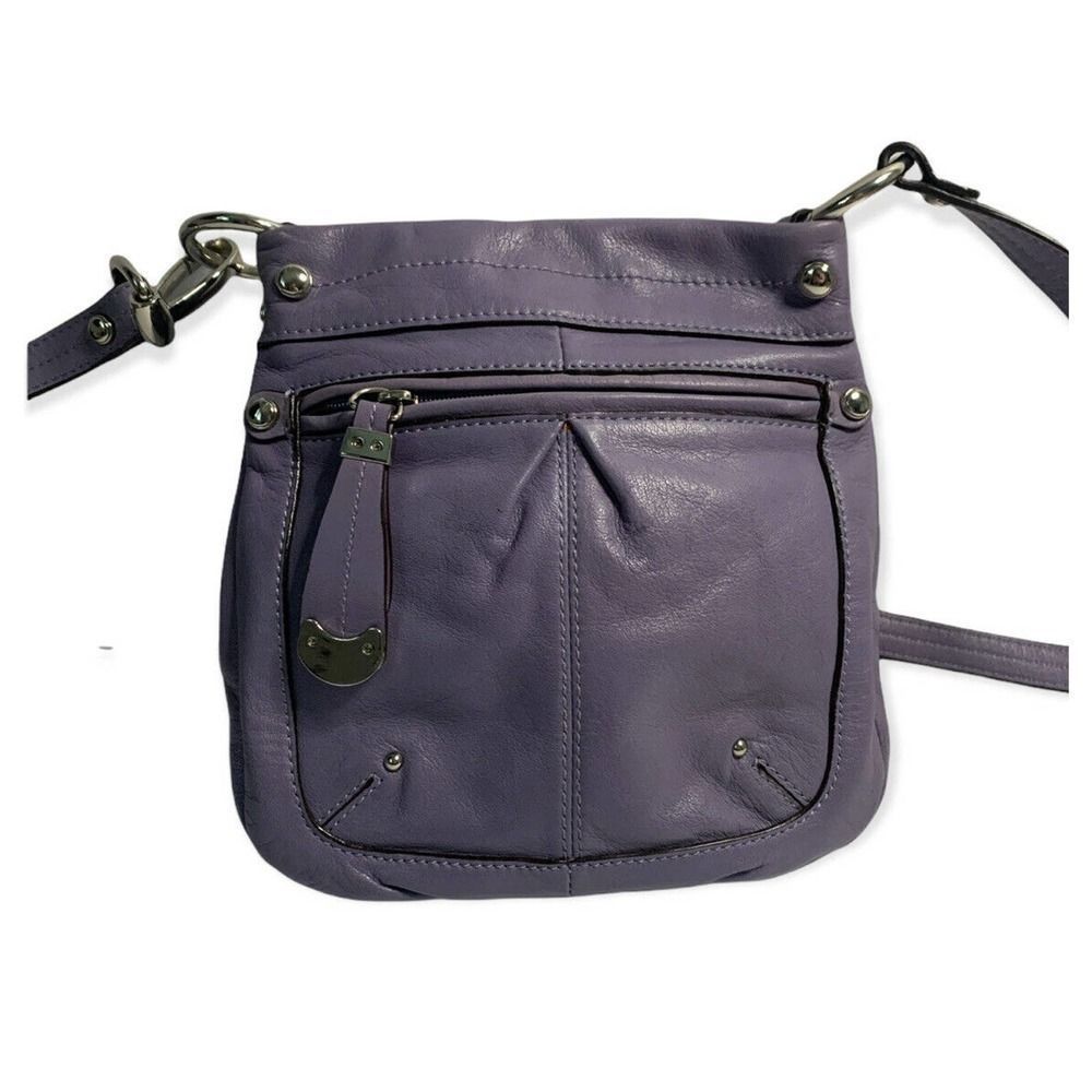 B Makowsky Lavender Purple Small Crossbody Shoulder Bag Genuine Leather EUC